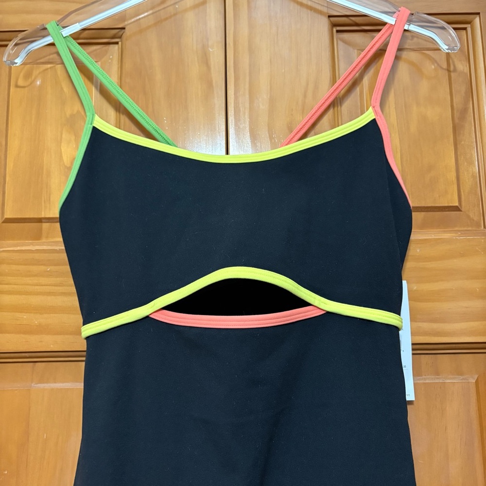 Spiritual Gangster Black Mini Dress with Neon Trim Size Small NWT - Picture 9 of 16